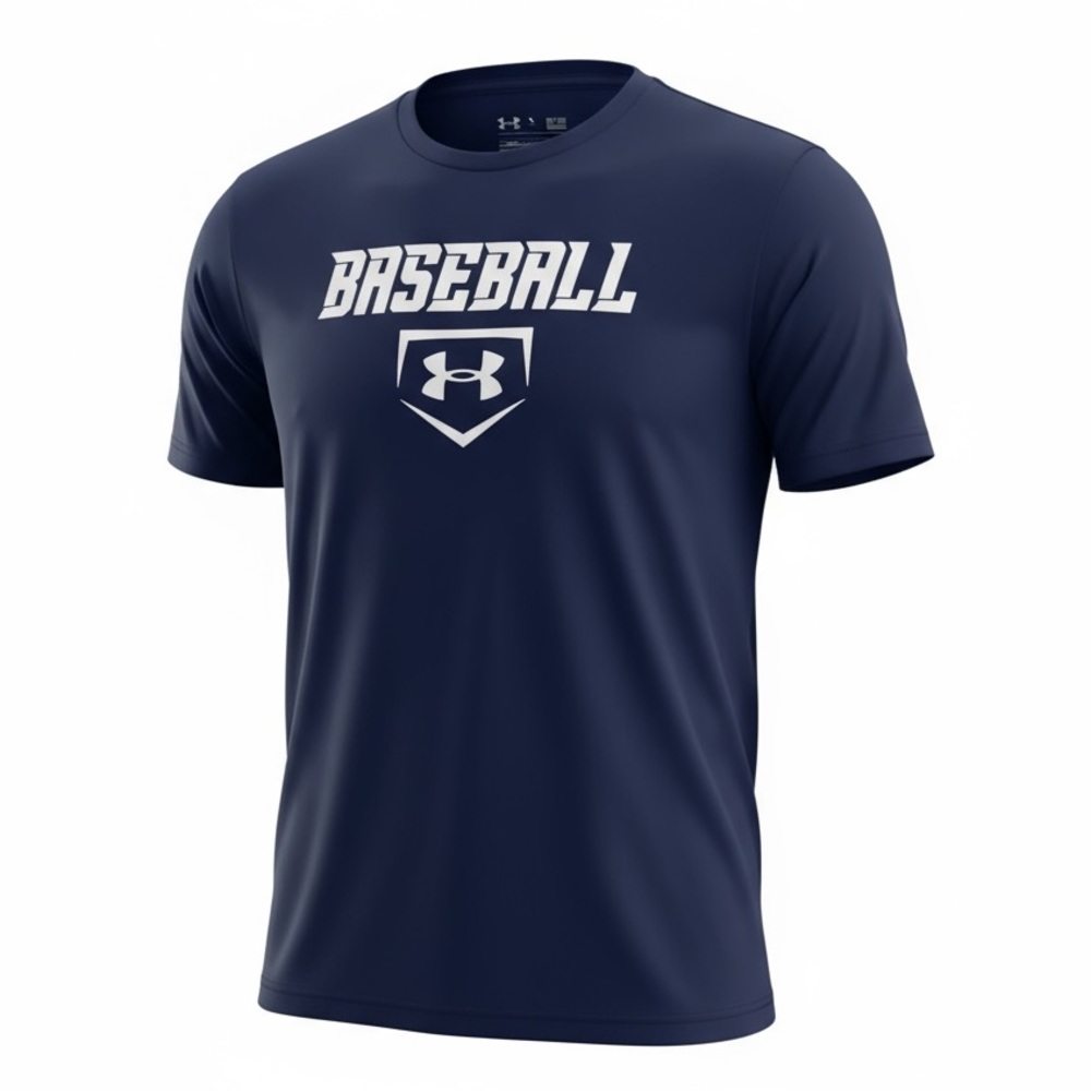 Under Armour Youth XL Compression Crew Neck Collar Sports Baseball Shirt Blue